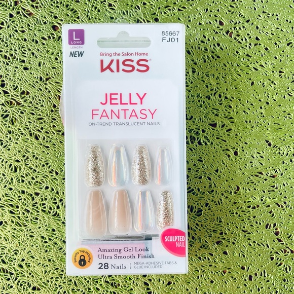 KISS Jelly Fantasy On-Trend Translucent Nails - New in Box - 28 Nails - FJ01 - Picture 5 of 5